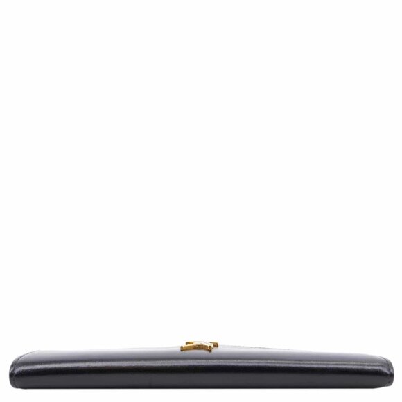 Yves Saint Laurent  Uptown Envelope Smooth Shiny Calfskin Leather Pouch Black - Picture 4 of 13